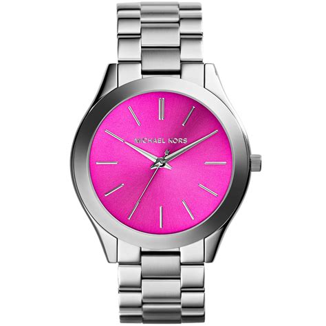 Michael Kors Slim Runway Pink Dial Ladies Watch .